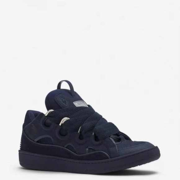 BNWT SS25 LANVIN LEATHER CURB SNEAKERS NAVY BLUE 40 & 41 - Picture 13 of 16